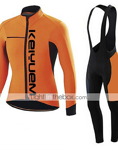 New Women Cycling Clothing Bike Long Sleeve Thermal Fleece Jersey Bib Pants Suit