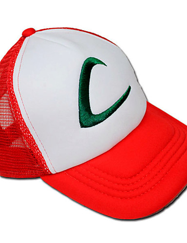 baratos Fantasias de Vídeo Games-Chapéu Inspirado por Pocket Little Monster Ash Ketchum Anime / Vídeo Games Acessórios para Cosplay Construção CAP / Chapéu Terylene Homens Trajes da Noite das Bruxas