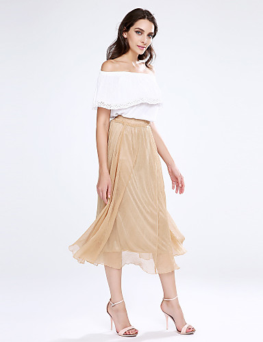 Women's Vintage A Line Skirts - Solid, Pleated 3783887 2018 – $10.49