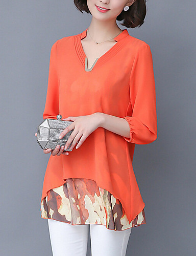 orange and blue blouse