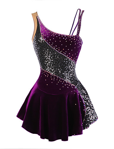 Figure Skating Dress Women's / Girls' Ice Skating Dress Purple Velvet ...
