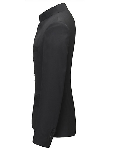 Men's Long Sleeve Regular Blazer,Cotton / Acrylic Solid 916206 5055155 ...