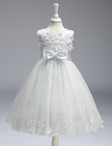 baratos Mais Vendidos-Bébé Para Meninas Flor Doce Festa Branco Rosa Sólido Multi Camadas Com Transparência Sem Manga Vestido Vinho