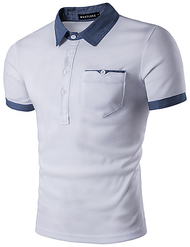 Hombre Chic de Calle Casual/Diario Polo,Cuello Camisero 