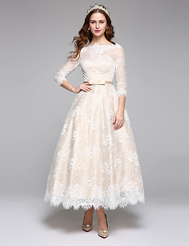 3 quarter length wedding dresses