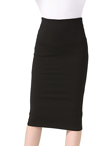 Women's Daily / Holiday / Going out Bodycon Skirts - Solid Colored ...