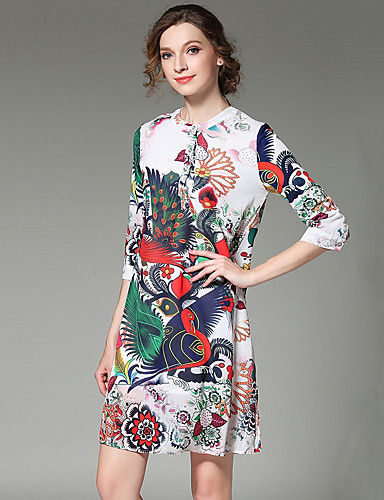 Femme Gaine Robe Imprimé Mi,long / Automne / Hiver de 6317489 2018 à $17.84