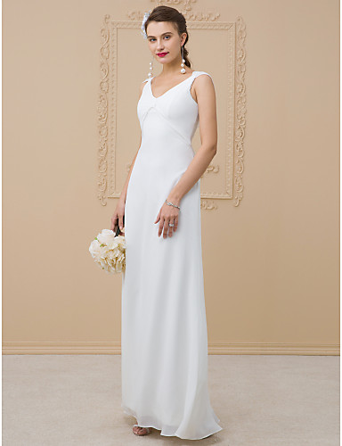 Floor Length Column Wedding Dress