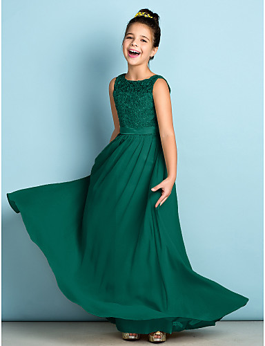 green flower girl dress