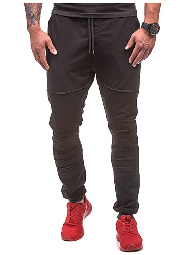 Homme Coton Mince Sarouel / Chino Pantalon Couleur Pleine / Sports de 6589490 2018 à $18.94