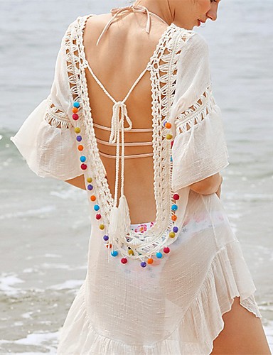 Femme Blanc Beige Vêtement couvrant Maillots de Bain ...