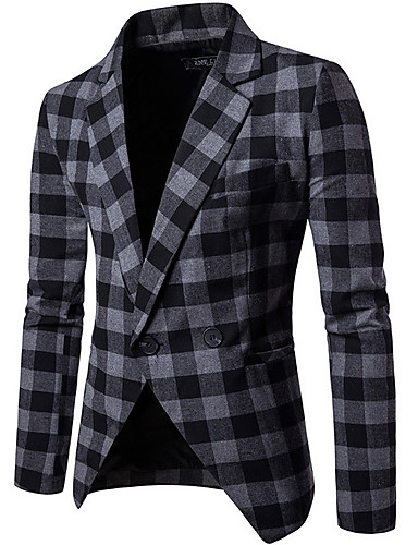 Homme Quotidien Normal Blazer, Tartan Col en V Manches ...