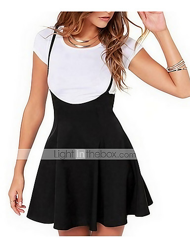 Women’s Basic Skirts Daily Going out Linen Solid Colored Ruched Black S M L / Slim