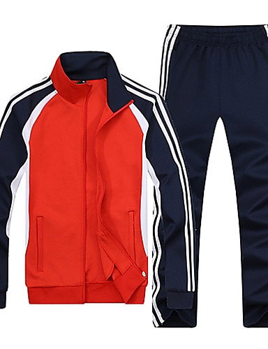 Men's Sweatshirt Striped Basic Long Sleeve Blue Red Orange XS S M L XL ...
