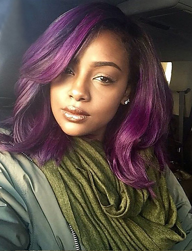 Purple Human Hair Wigs Search Lightinthebox