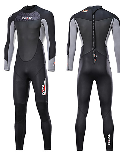 baratos Surfe, Mergulho &amp; Snorkeling-ZCCO Homens Macacão de Mergulho Longo 3mm SCR Neoprene Roupas de Mergulho Térmico / Quente Secagem Rápida Design Anatômico Manga Longa Zip posteriore - Natação Mergulho Esportes Aquáticos Primavera