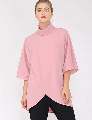 camisetas cuello alto mujer algodon