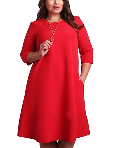 plus size red shift dress
