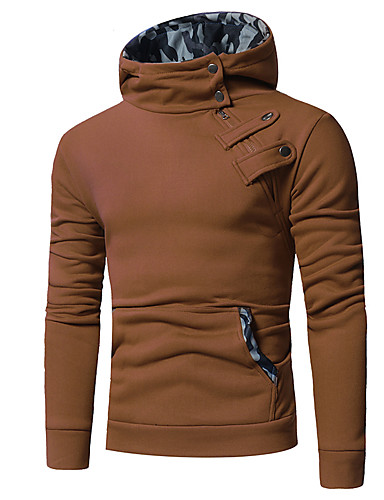 Hombre Sudadera Color sólido Con Capucha Diario no imprimible Básico