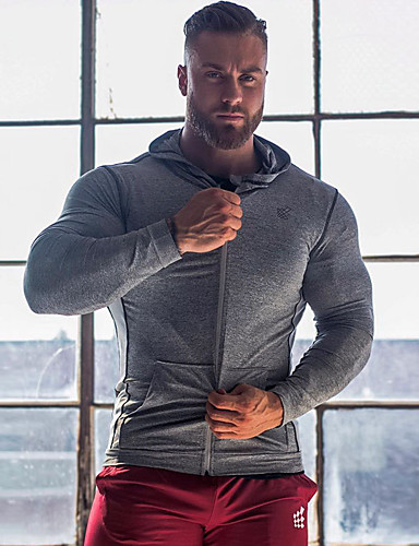 Eoeth Men Full Front Zipper Outwear Jackets Exercise Fitness Slim Fit Patchwork Coat Long Sleeve Sweatshirt Sportswear