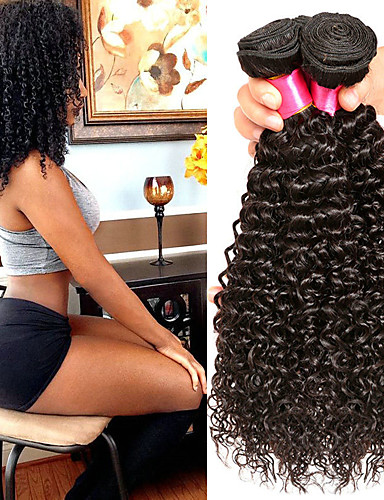 baratos Mechas de Cabelos Humano-4 pacotes Cabelo Brasileiro Encaracolado Cabelo Humano 200 g Cabelo Humano Ondulado Cabelo Bundle Um Pacote de Solução 8-28 polegada Natural Côr Natural Tramas de cabelo humano Sedoso Melhor