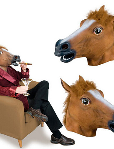 baratos Halloween &amp; Fantasias de Carnaval-Cabeça de Cavalo Máscaras de Dia das Bruxas Artigos de Halloween Cavalo Terror Borracha Cola Adulto Homens Mulheres Brinquedos Dom 1 pcs