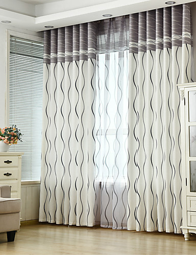 Modern Blackout Curtains Drapes Two Panels Curtain Living Room