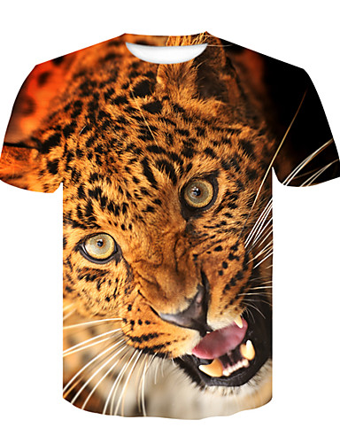 Men's Daily Club Street chic / Punk & Gothic T-shirt - Leopard / Animal ...