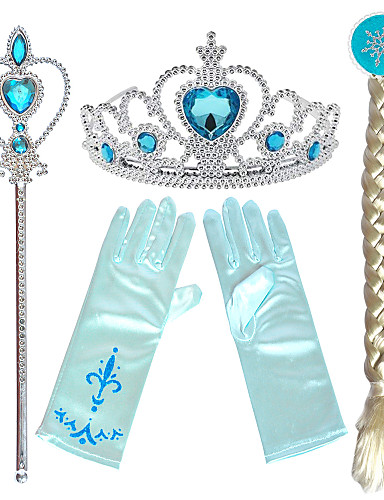 baratos Fantasias, Acessórios e Bijuterias-Tiaras testa Crown Varinha Mágica Dia Das Bruxas Ano Novo Resina PP Para Princesa Elsa Anna Cosplay Para Meninas Jóias de fantasia Jóias da moda / Luvas / Decoração de Cabelo / Luvas / Vara