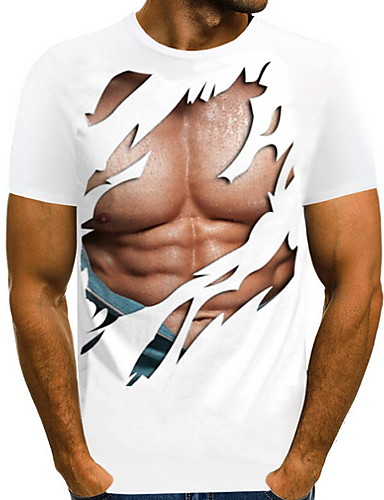 [$8.99] Men's T-shirt - 3D Round Neck White