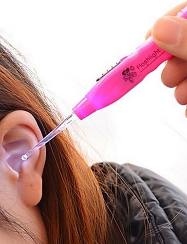 baratos Cuidado da orelha-Lanterna earpick earwax limpador ouvido ouvido orelha colher de seringas com lanterna limpeza orelhas luz ershao orelha colher