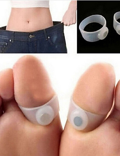 baratos Controle de Peso-2 pçs / par terapia magnética produtos de emagrecimento rápido perder peso queimar gordura reduzir a gordura corporal silicone massagem nos pés toe anéis magnéticos