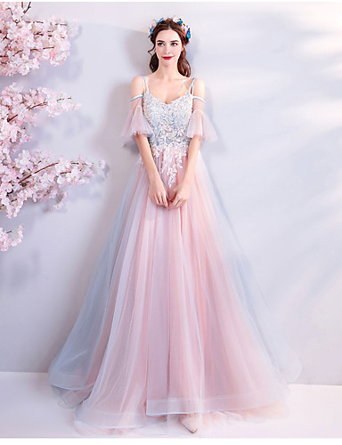 pastel color evening gown