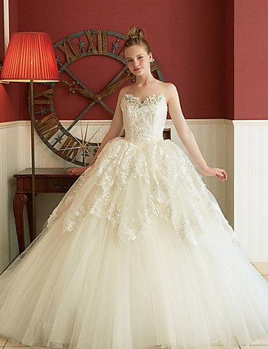 Sweetheart Neckline Cinderella Wedding Dresses