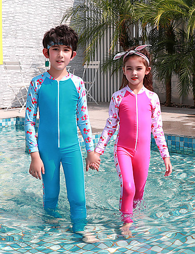 ZCCO Kids Swimsuit Girls and Boys Long Sleeve UV Sun Protection Full Body Rash Guard for Swimming Scuba Diving Snorkeling Pool Multi Water Sports One Piece Dive Skin Wet Suit