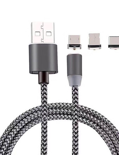 Cable de carga USB-C Rápido Cordón Soga Tipo C para teléfonos de carga magnética 3FT