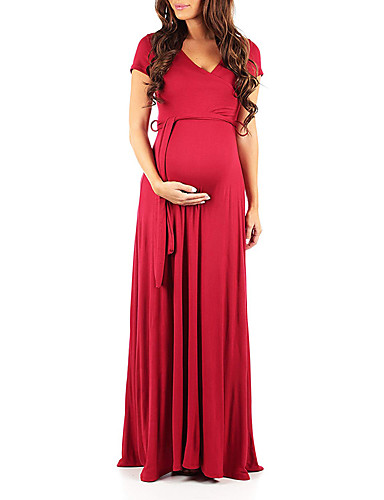 Women's Maternity Sophisticated Elegant Maxi Sheath Dress - Solid ...
