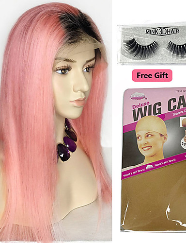 light pink human hair wig
