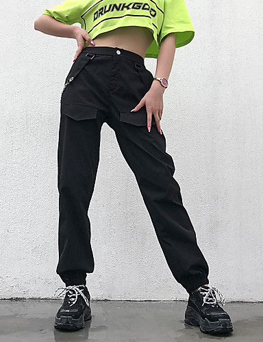 Mujer Deportivo Militar Corte Ancho Jogger Chinos Pantalones