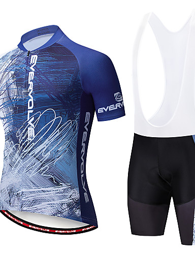 White Summer Cycling Jersey Breathable Sports Geometric Clothing Bib Shorts
