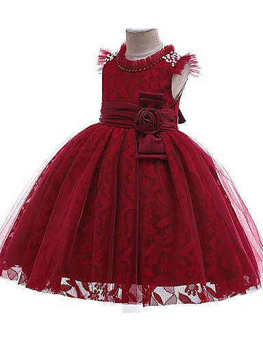 Princess Knee Length Flower Girl Dress - Polyester / Cotton Blend ...