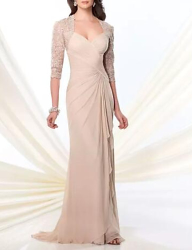 half sleeve mother of the bride dresses long