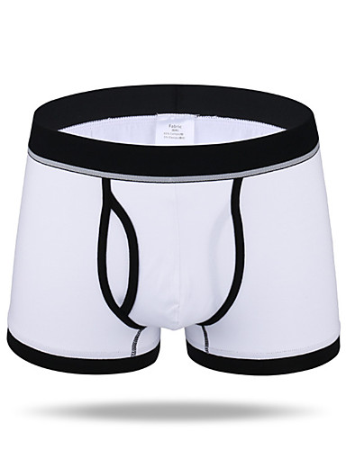 Men's Normal Boxers Underwear - Basic Mid Waist Black White Yellow M L ...