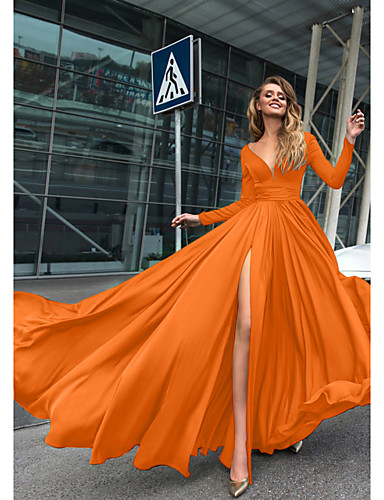 orange occasion dress