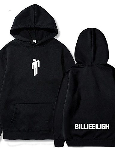 baratos Cosplay Para o Dia a Dia-Inspirado por Fantasias Billie Eilish Fantasias de Cosplay Moletom Algodão puro Estampado Estampado Chique Moletom Para Homens / Mulheres