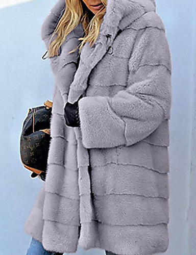Giacca In Pelliccia Sintetica Donna - Morbida, Calda, Con Cappuccio, Ideale Per Inverno Ed Eleganza