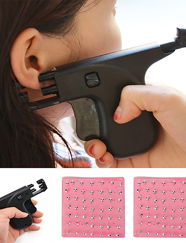 baratos Cuidado da orelha-Kit de arma piercing na orelha conjunto de arma de perfuração de orelha arma de segurança de perfuração de orelha com pregos de orelha brincos ferramenta