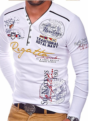Geometic Print//Long Sleeve IYFBXl Mens Cotton Slim Shirt