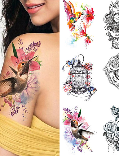 baratos Tatuagens e Arte Corporal-1 pcs Tatuagens temporárias Impermeável / Segurança / Melhor qualidade Rosto / Corpo / Mãos Adesivo de Transferência de Água Tintas para Pintura Corporal
