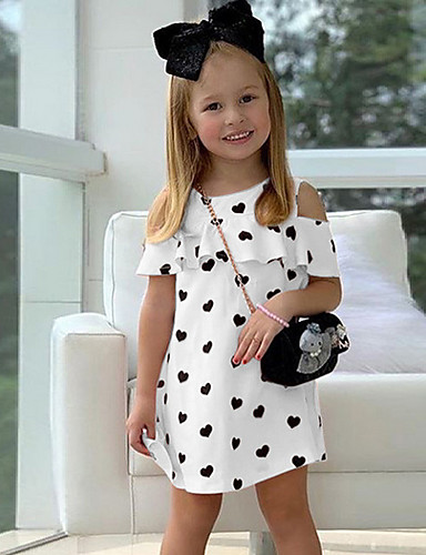 baratos Pré-Liquidação-Infantil Para Meninas Poá Vestido Branco